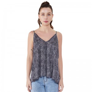 Marble Print Halter Off Shoulder Womens Sexy Vest Tops JSDJ2515