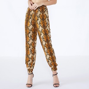 Outdoor Serpentine Snake Pattern High Waist Palazzo Women's Pants