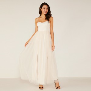 Oem High Quality Women Long White Summer Lace Fringe Bridesmaid Wedding Dress Fabric